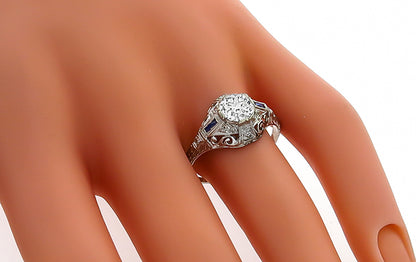 Vintage GIA Certified 0.97ct Diamond Engagement Ring