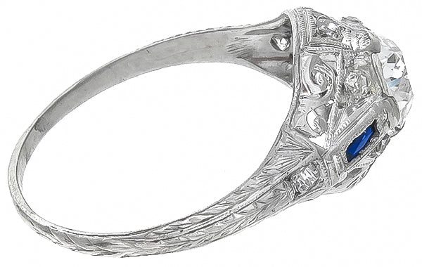 Vintage GIA Certified 0.97ct Diamond Engagement Ring