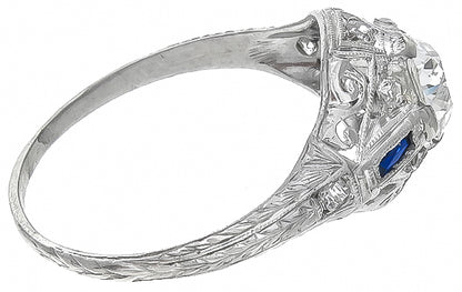 Vintage GIA Certified 0.97ct Diamond Engagement Ring