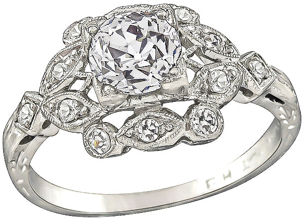 Vintage GIA Certified 0.97ct Diamond Engagement Ring
