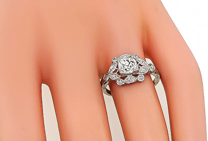 Vintage GIA Certified 0.97ct Diamond Engagement Ring