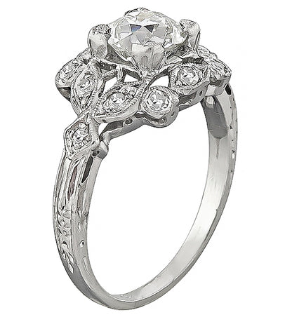 Vintage GIA Certified 0.97ct Diamond Engagement Ring