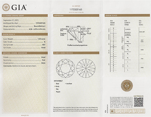 Vintage GIA Certified 1.00ct Diamond Engagement Ring