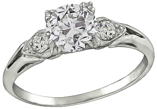 Vintage GIA Certified 1.00ct Diamond Engagement Ring