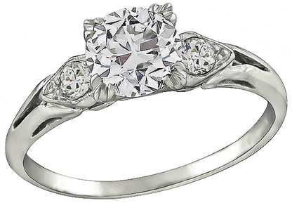 Vintage GIA Certified 1.00ct Diamond Engagement Ring