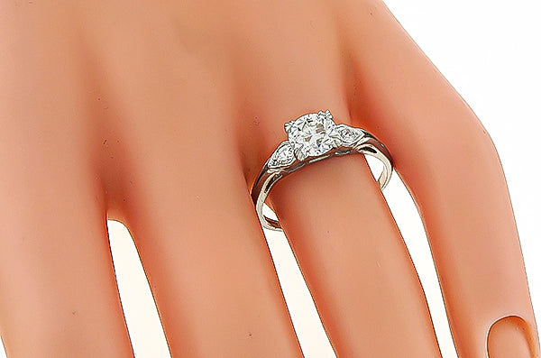 Vintage GIA Certified 1.00ct Diamond Engagement Ring