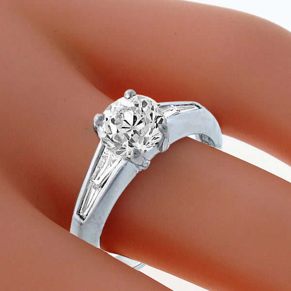 Vintage GIA Certified 1.01ct Diamond Engagement Ring