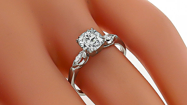 Vintage GIA Certified 1.01ct Diamond Engagement Ring