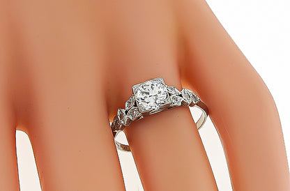 Vintage GIA Certified 1.01ct Diamond Engagement Ring