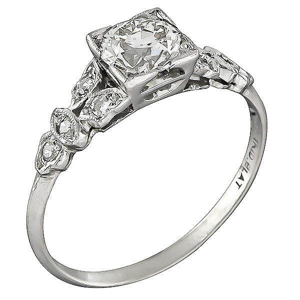 Vintage GIA Certified 1.01ct Diamond Engagement Ring