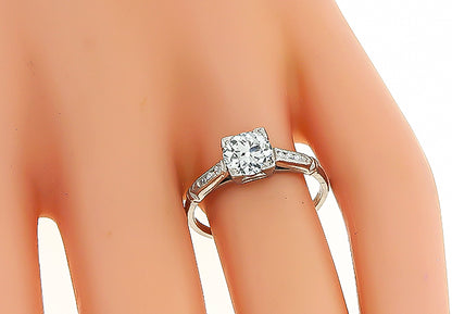 Vintage GIA Certified 1.01ct Diamond Engagement Ring
