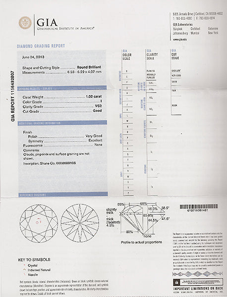 Vintage GIA Certified 1.02ct Diamond Engagement Ring