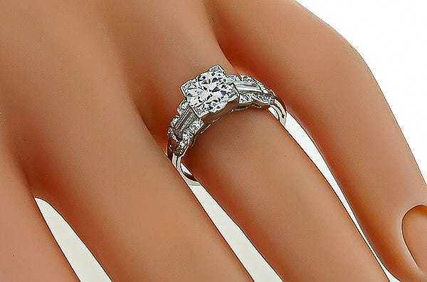 Vintage GIA Certified 1.02ct Diamond Engagement Ring