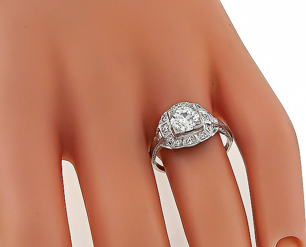 Vintage GIA Certified 1.02ct Diamond Engagement Ring