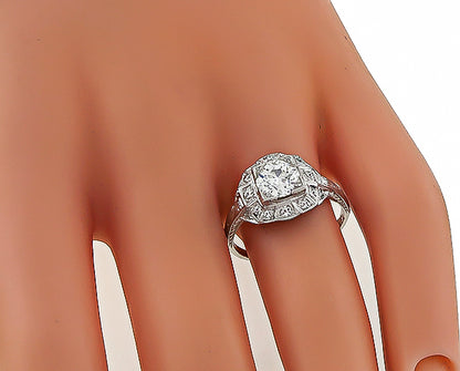 Vintage GIA Certified 1.02ct Diamond Engagement Ring