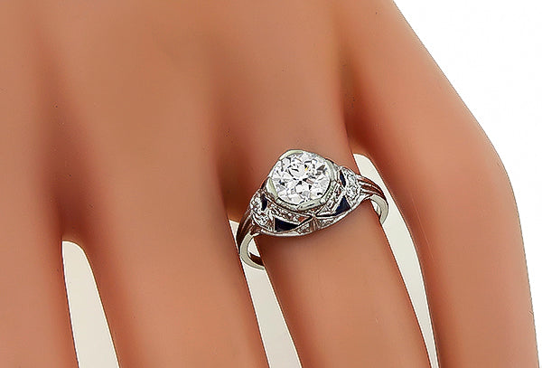 Vintage GIA Certified 1.02ct Diamond Engagement Ring