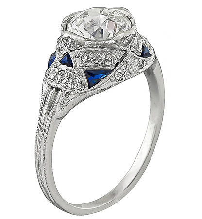 Vintage GIA Certified 1.02ct Diamond Engagement Ring