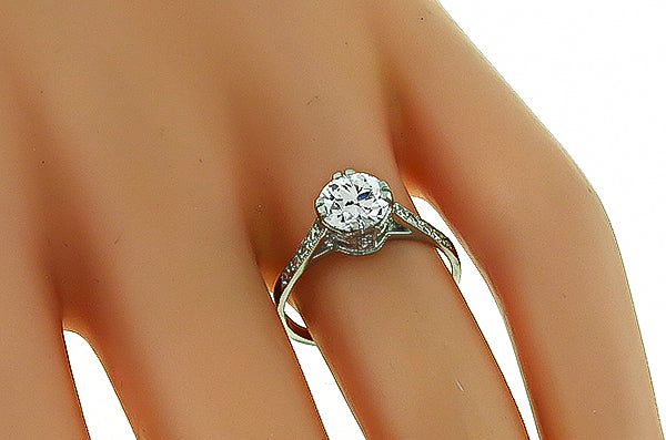 Vintage GIA Certified 1.03ct Diamond Engagement Ring