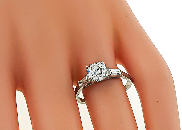 Vintage GIA Certified 1.03ct Diamond Engagement Ring