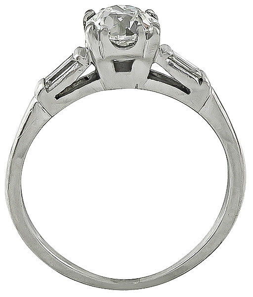 Vintage GIA Certified 1.03ct Diamond Engagement Ring