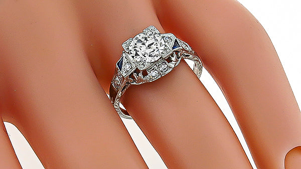 Vintage GIA Certified 1.04ct Diamond Engagement Ring