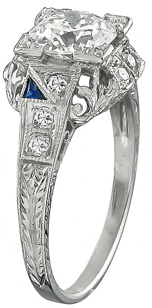 Vintage GIA Certified 1.04ct Diamond Engagement Ring