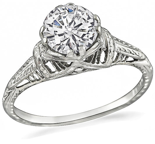 Vintage GIA Certified 1.04ct Diamond Engagement Ring