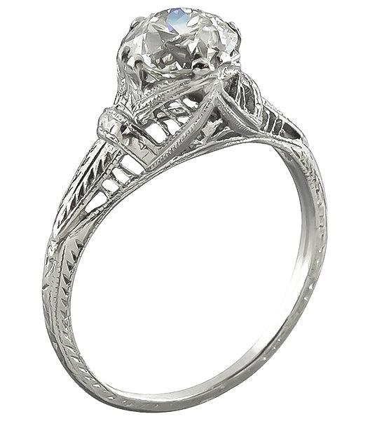 Vintage GIA Certified 1.04ct Diamond Engagement Ring