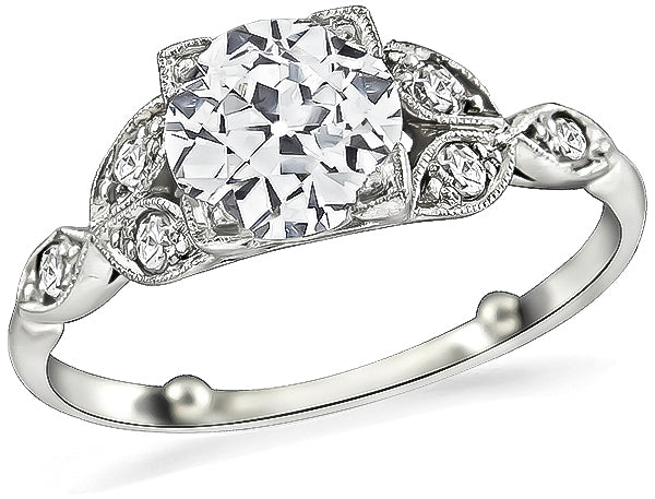 Vintage GIA Certified 1.04ct Diamond Engagement Ring