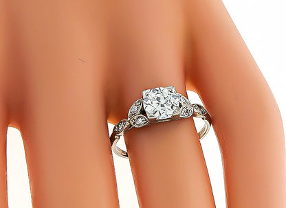 Vintage GIA Certified 1.04ct Diamond Engagement Ring
