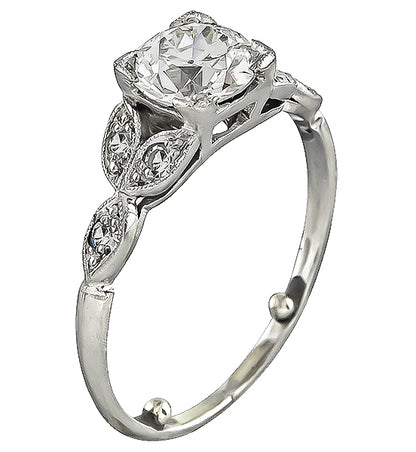 Vintage GIA Certified 1.04ct Diamond Engagement Ring