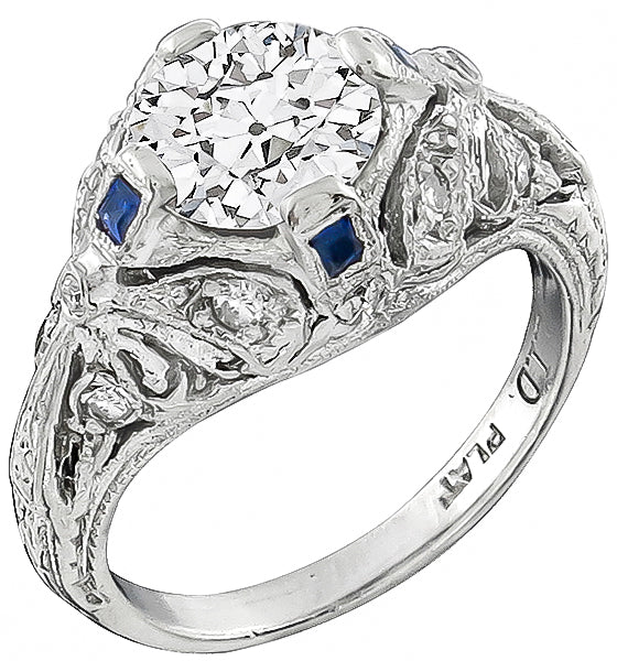 Vintage GIA Certified 1.05ct Diamond Engagement Ring