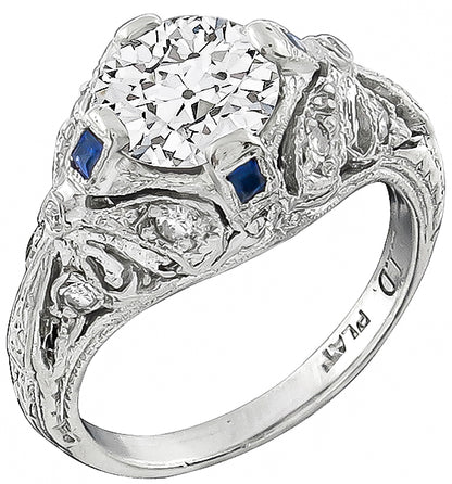 Vintage GIA Certified 1.05ct Diamond Engagement Ring