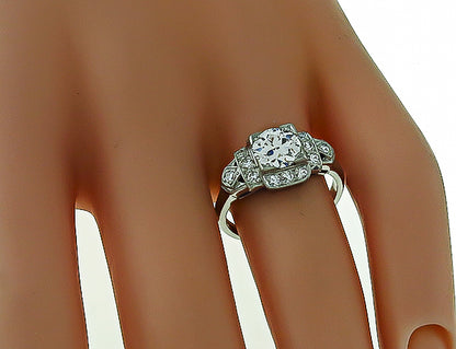 Vintage GIA Certified 1.06ct Diamond Engagement Ring