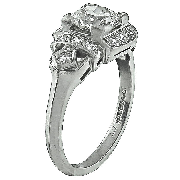 Vintage GIA Certified 1.06ct Diamond Engagement Ring