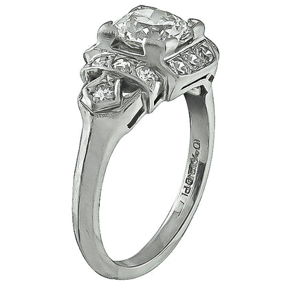 Vintage GIA Certified 1.06ct Diamond Engagement Ring