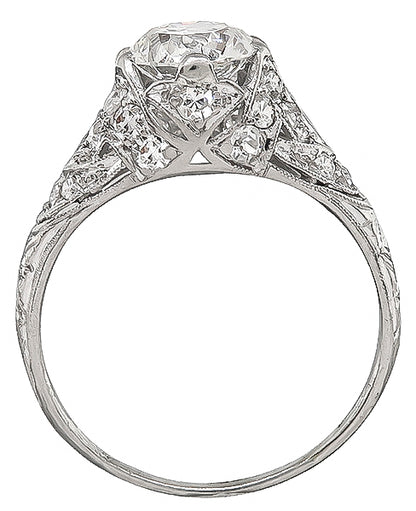 Vintage GIA Certified 1.07ct Diamond Engagement Ring