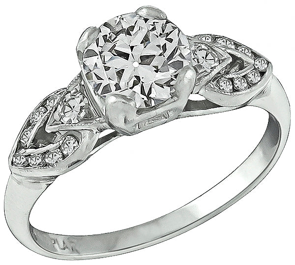 Vintage GIA Certified 1.08ct Diamond Engagement Ring