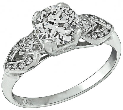 Vintage GIA Certified 1.08ct Diamond Engagement Ring