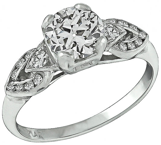 Vintage GIA Certified 1.08ct Diamond Engagement Ring