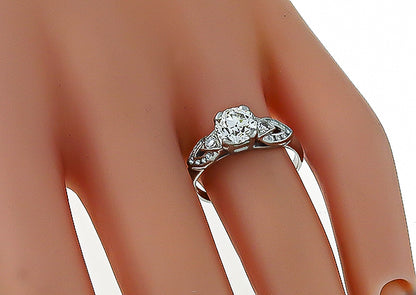 Vintage GIA Certified 1.08ct Diamond Engagement Ring