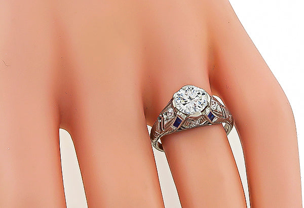 Vintage GIA Certified 1.08ct Diamond Engagement Ring