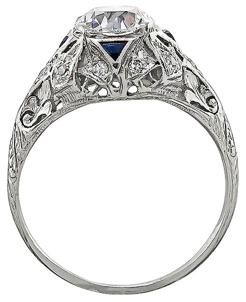 Vintage GIA Certified 1.10ct Diamond Engagement Ring