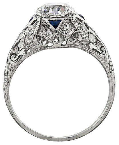 Vintage GIA Certified 1.10ct Diamond Engagement Ring