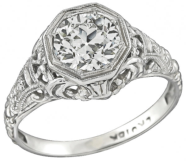 Vintage GIA Certified 1.12ct Diamond Engagement Ring