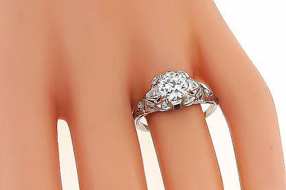 Vintage GIA Certified 1.12ct Diamond Engagement Ring