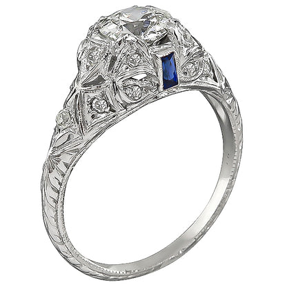 Vintage GIA Certified 1.12ct Diamond Engagement Ring