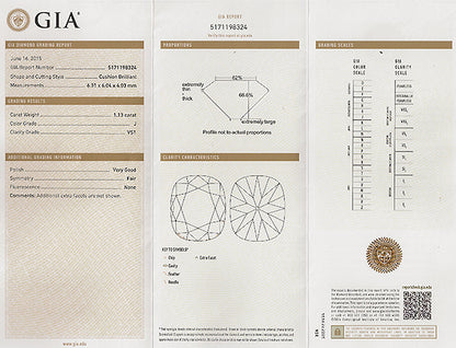 Vintage GIA Certified 1.13ct Diamond Engagement Ring