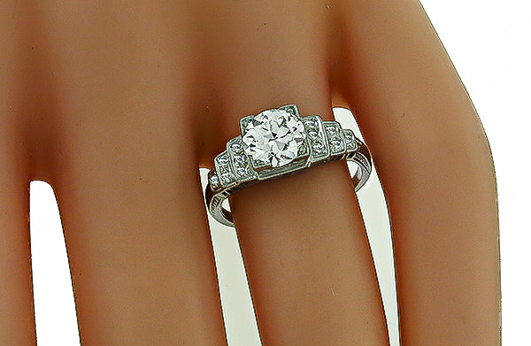 Vintage GIA Certified 1.13ct Diamond Engagement Ring