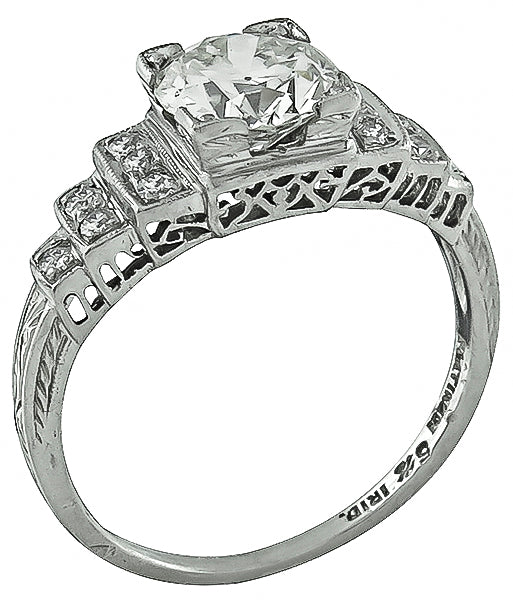 Vintage GIA Certified 1.13ct Diamond Engagement Ring